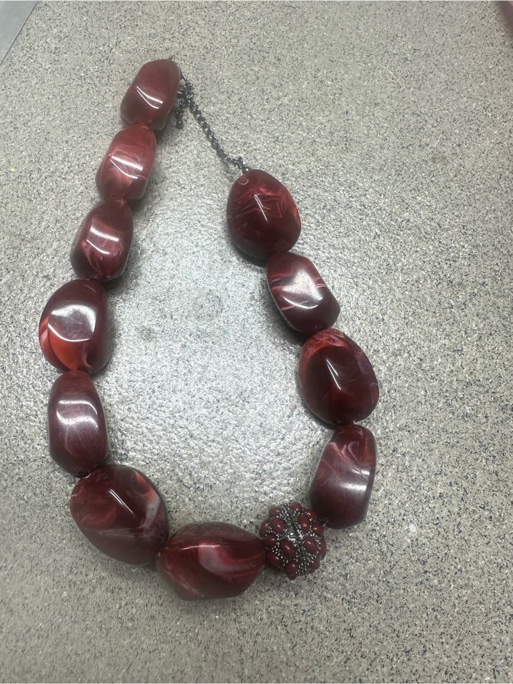 Statement Red Beaded Necklace